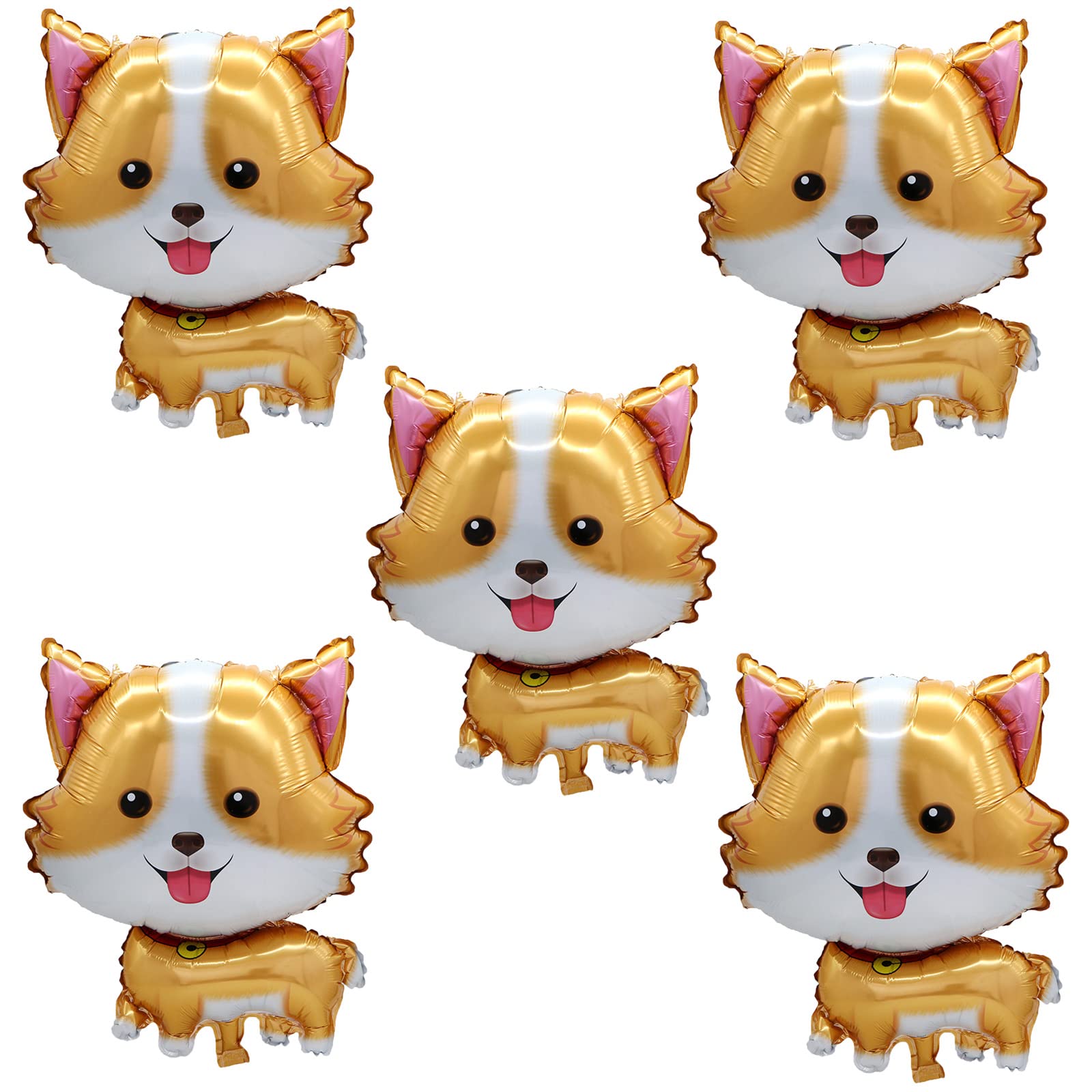 Let'S Party Event Supply - 5Pcs Pet Dog Balloons Cute Corgi