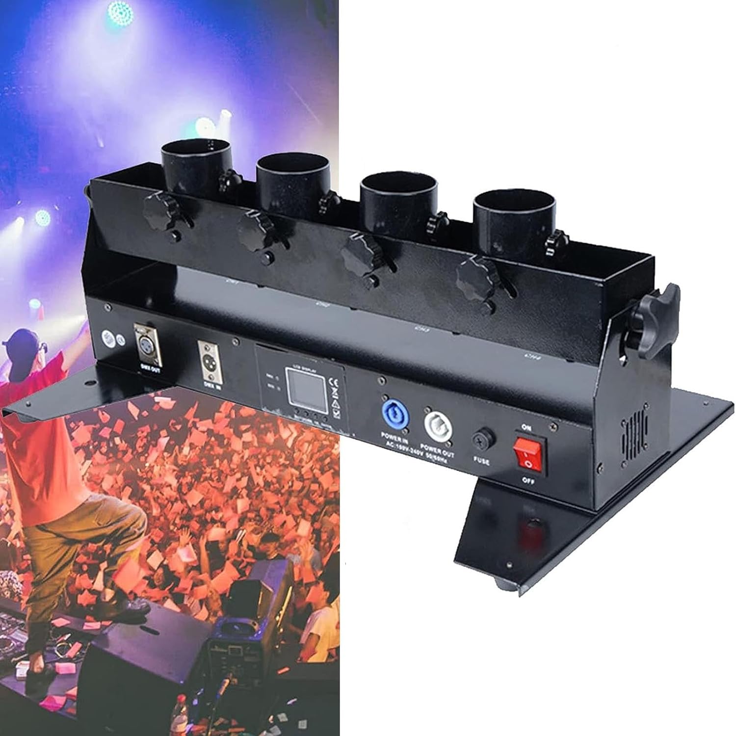 Confetti Cannon Tube - 4 Tubes Confetti Machine DMX Remote
