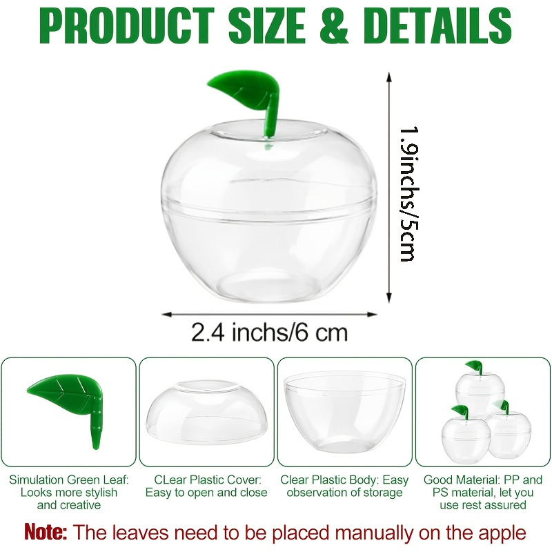 30Pcs Clear Apple Shaped Plast - Event Party Box recension och pris