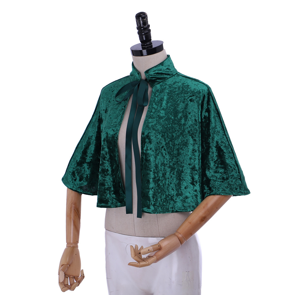 Stand Collar Velvet Short Cape - Event Support recension och pris