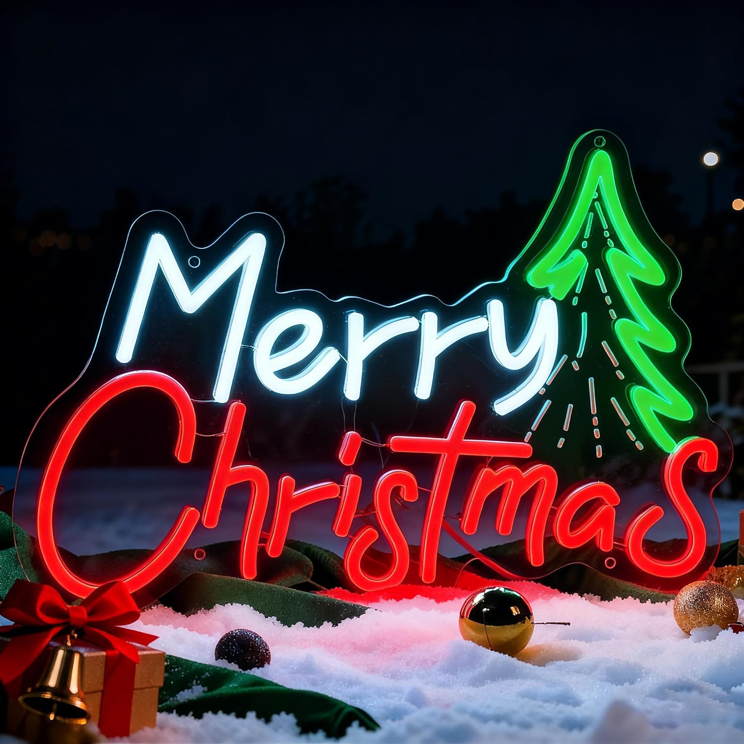 Merry Christmas Neon Sign USB  - Neon Sign Party recension och pris