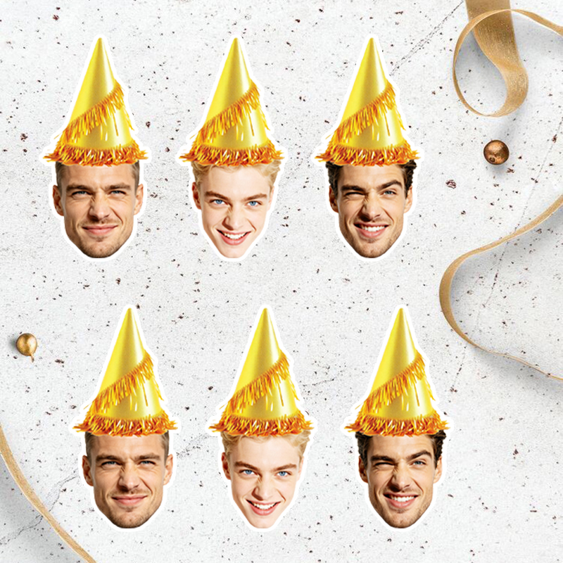 20/30pcs Personalized Human Fa - Party Hat Cone recension och pris