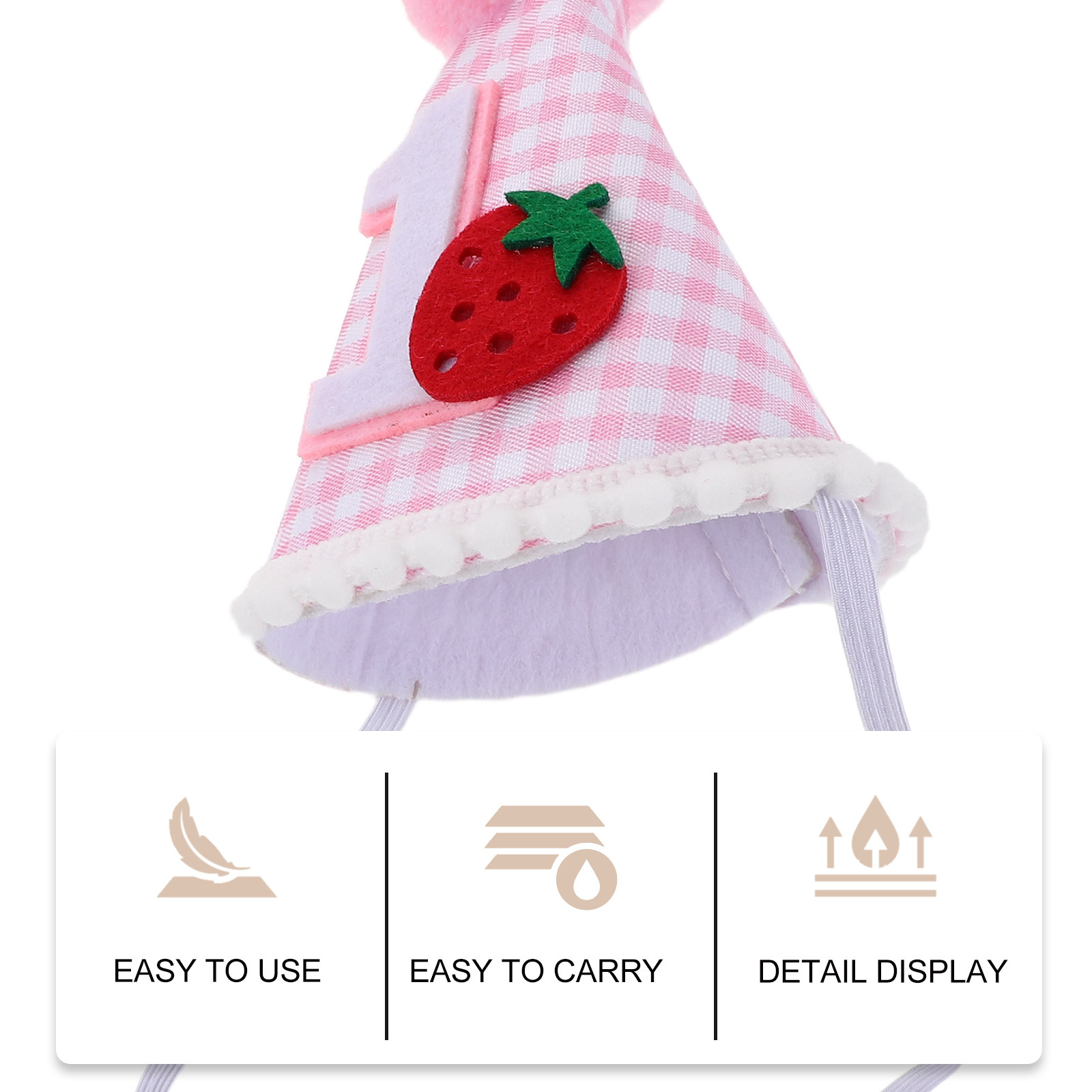 Strawberry First Birthday Hat  - Party Hat Cone recension och pris