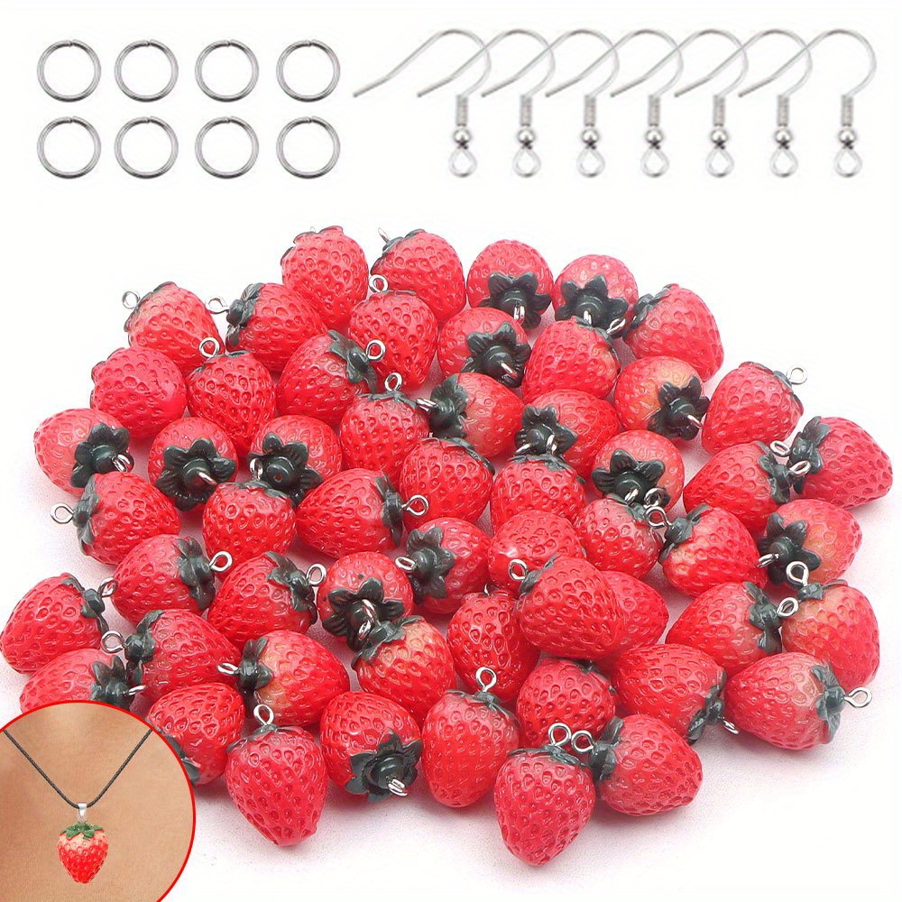 12/27/54pcs Red Resin Strawber - Event Suppliers recension och pris