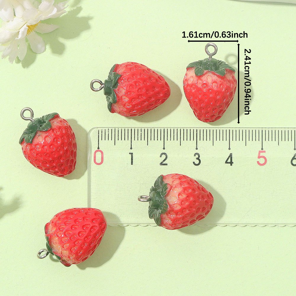 12/27/54pcs Red Resin Strawber - Event Suppliers recension och pris