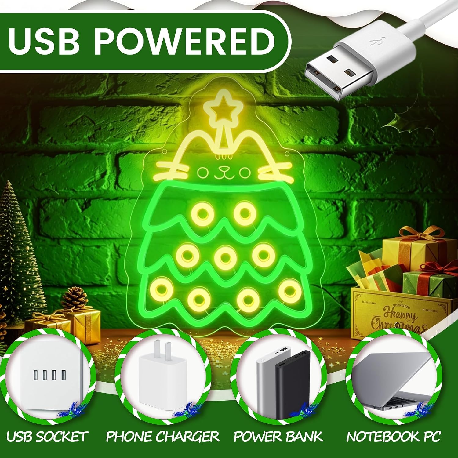 Christmas Tree LED Neon Sign U - Neon Sign Party recension och pris