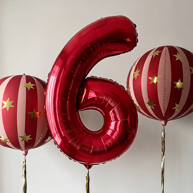 3pcs Red Carnival Number Ballo - Balloon Pump Hand recension och pris