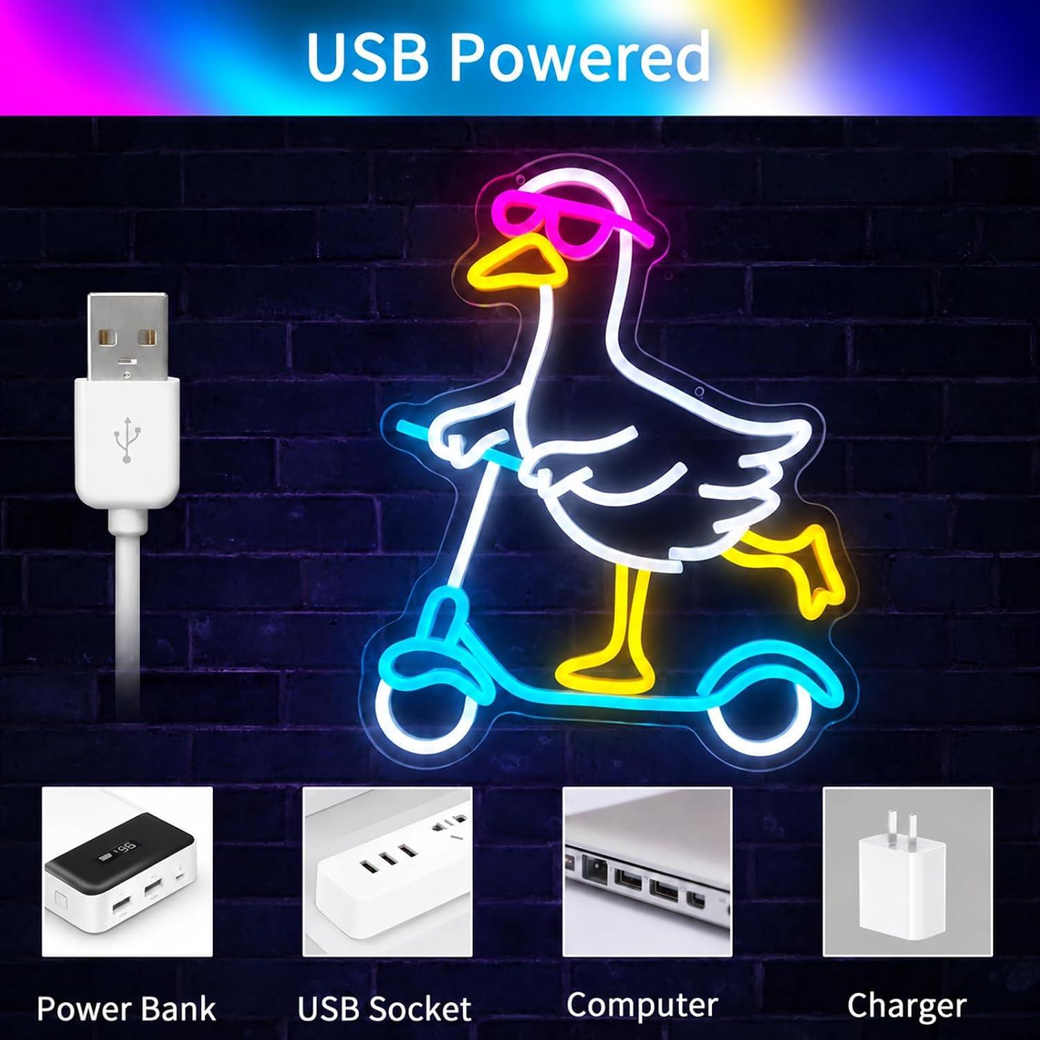 Duck Neon Sign Cool Animal LED - Neon Sign Party recension och pris