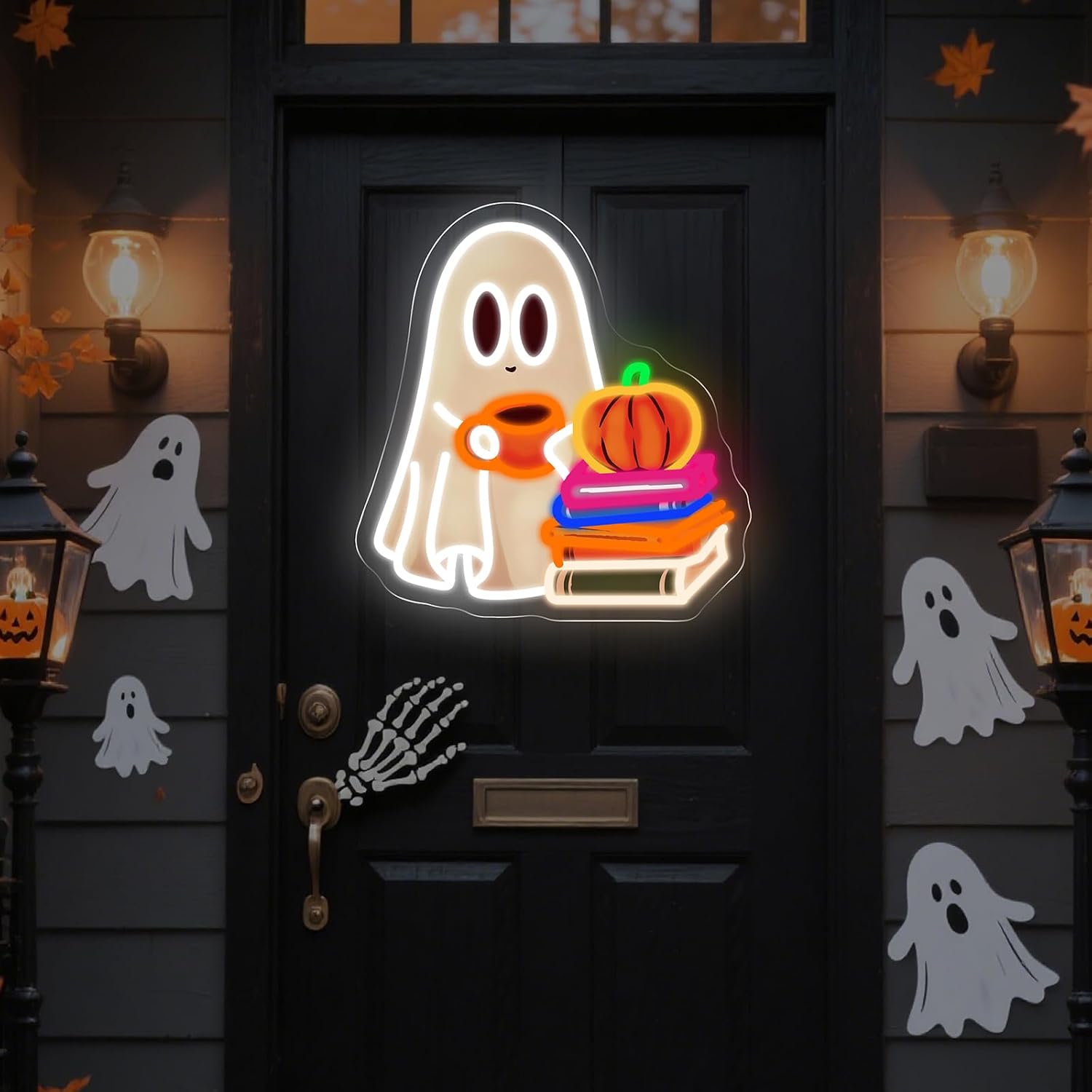 Cute Ghost Reading Book Neon S - Neon Sign Party recension och pris