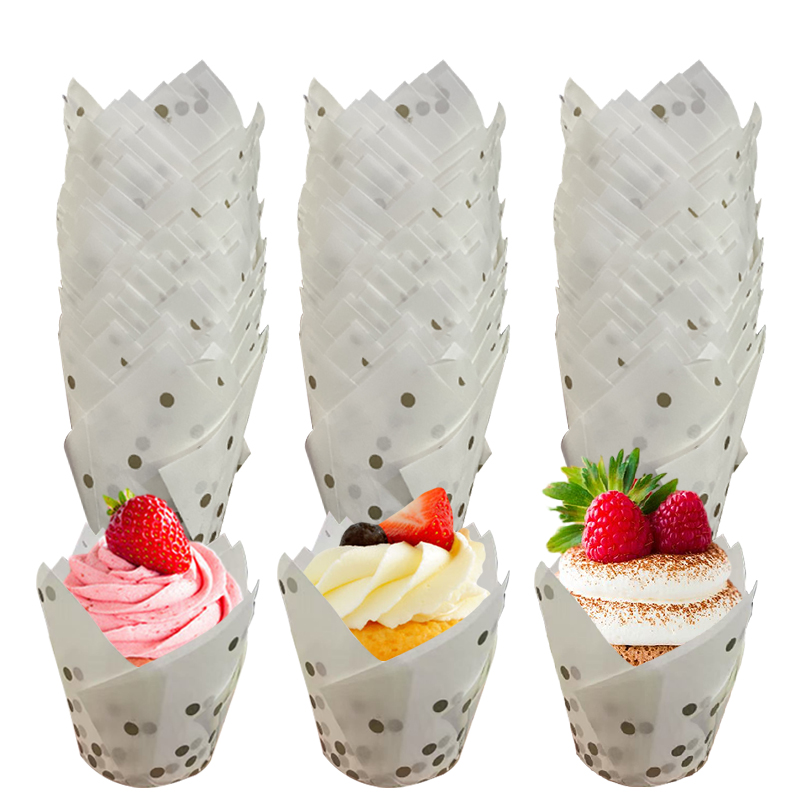50Pcs/100Pcs Gold Dot Tulip Ca - Event Suppliers recension och pris